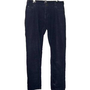 Garnet Hill Womens Corduroy Pants Size 8 Navy Blue Cotton/Spandex Stretch Soft